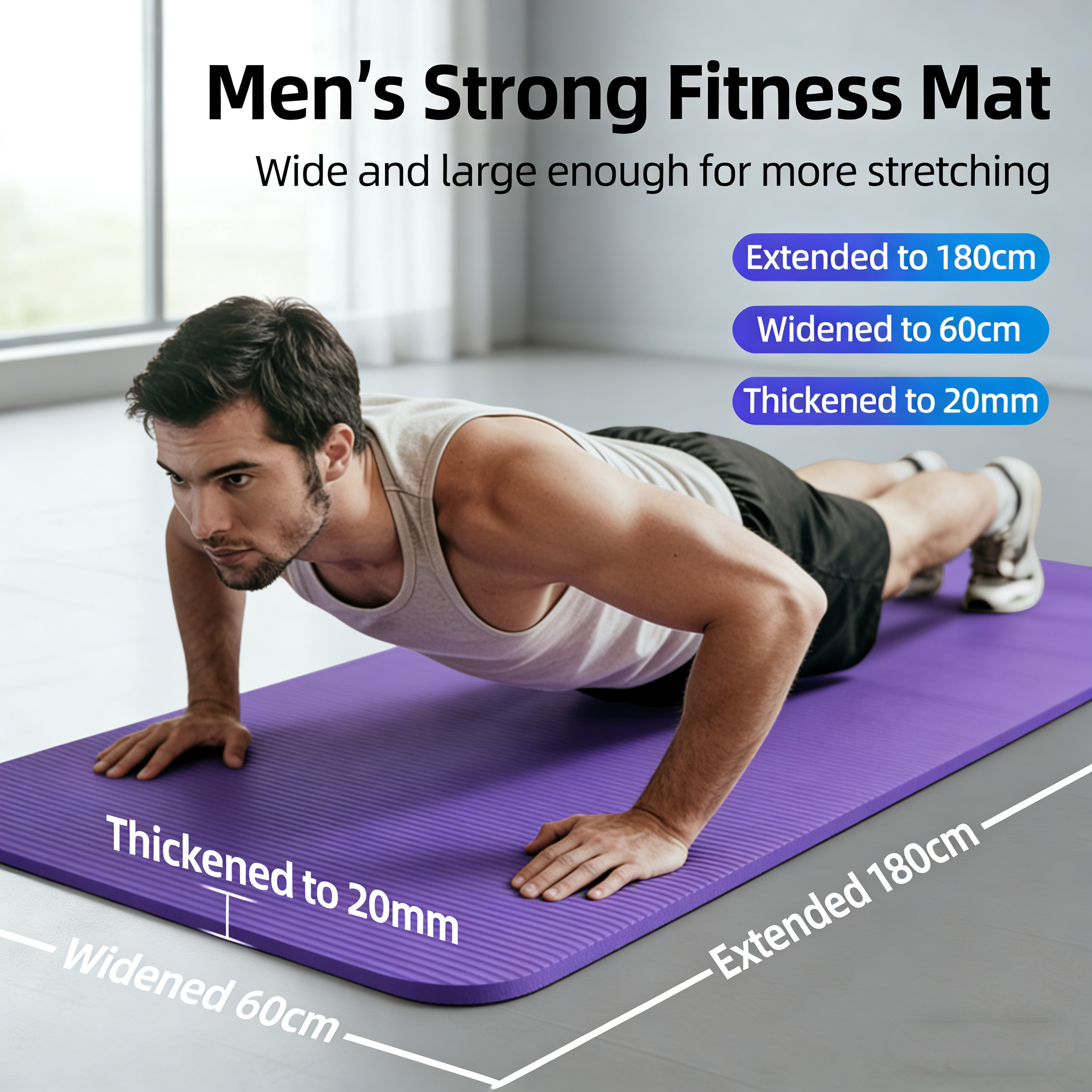 Gymnastics Mat Thick - 15-20MM Thick 183×60cm Yoga Mat Anti-skid