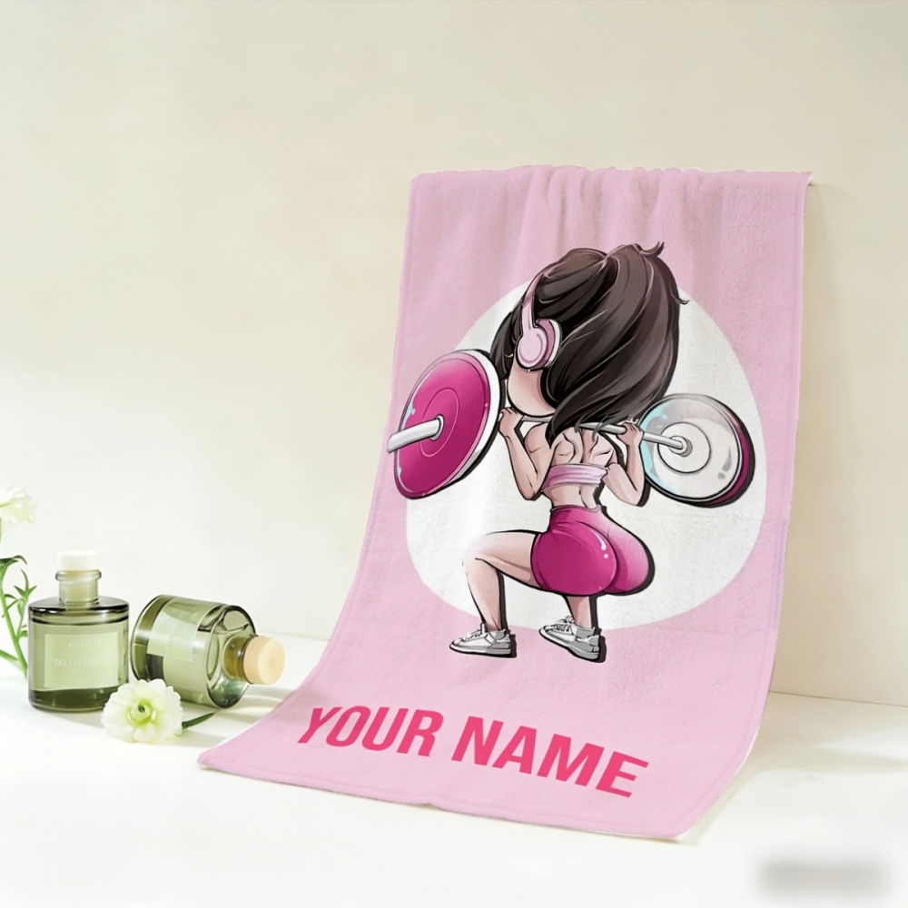 Home Gym Nala - 2pcs, Custom Name Towels, Cute Fitness