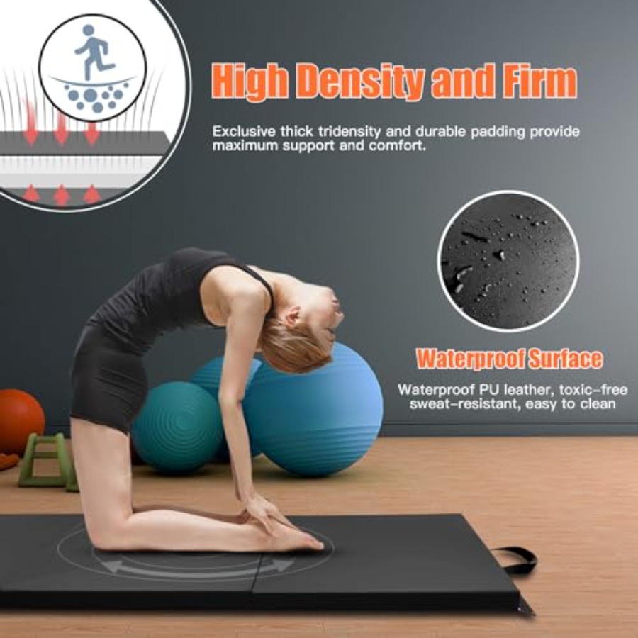 Upgraded Folding Exercise Mat, – Gymnastics Mat Thick recenzja i cena