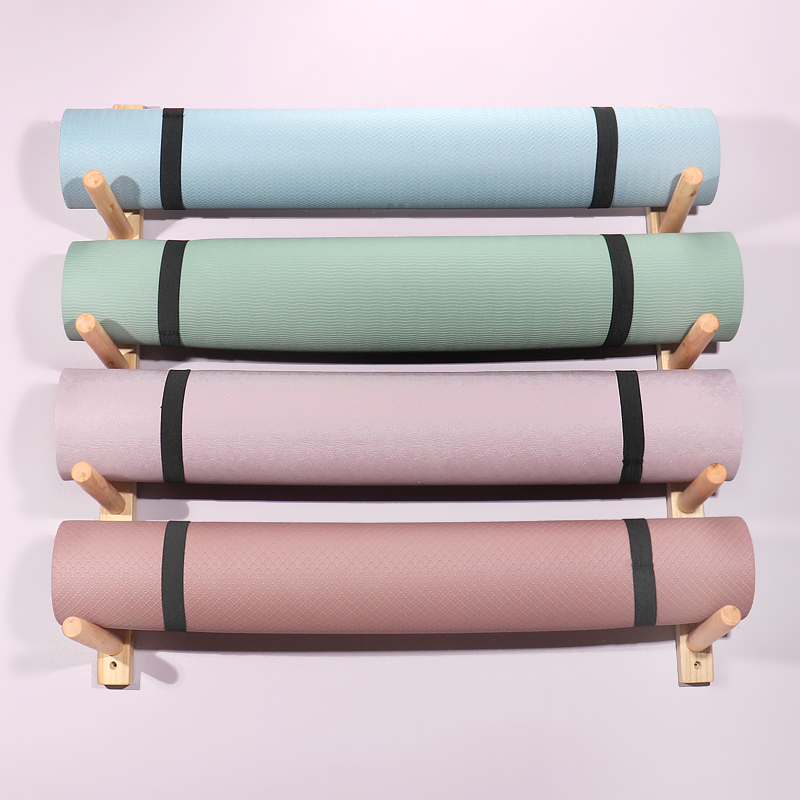 Wooden Yoga Mat Holder Wall Mo – Home Gym Yoga Studio recenzja i cena