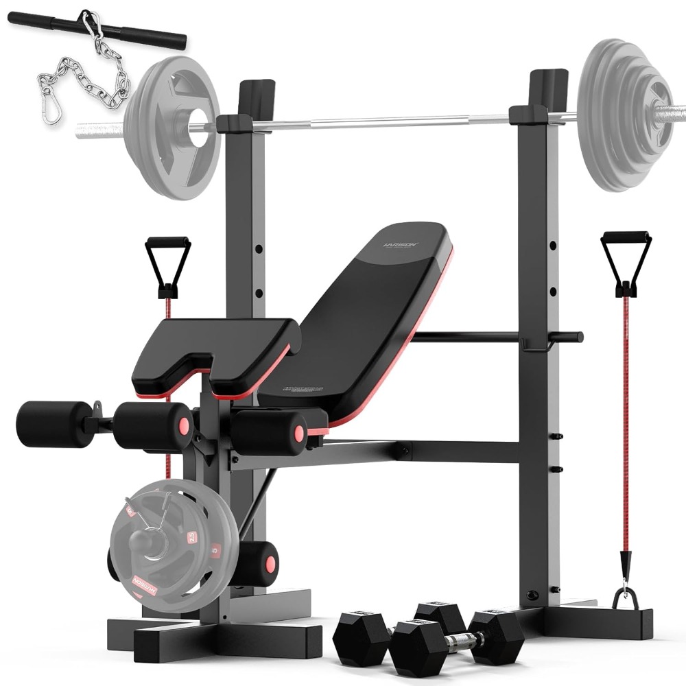 660lb Weight Bench Set with Le – Barbell Curl Bar recenzja i cena