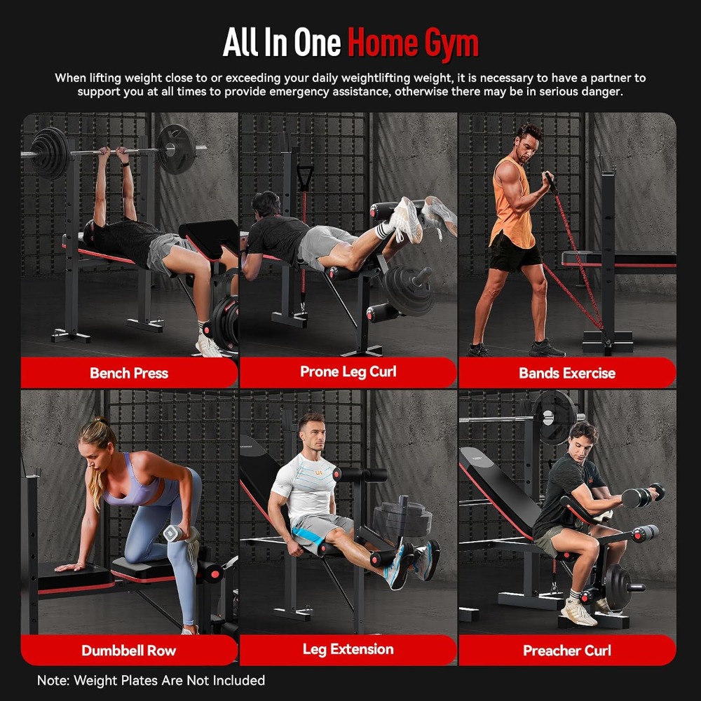 660lb Weight Bench Set with Le – Barbell Curl Bar recenzja i cena