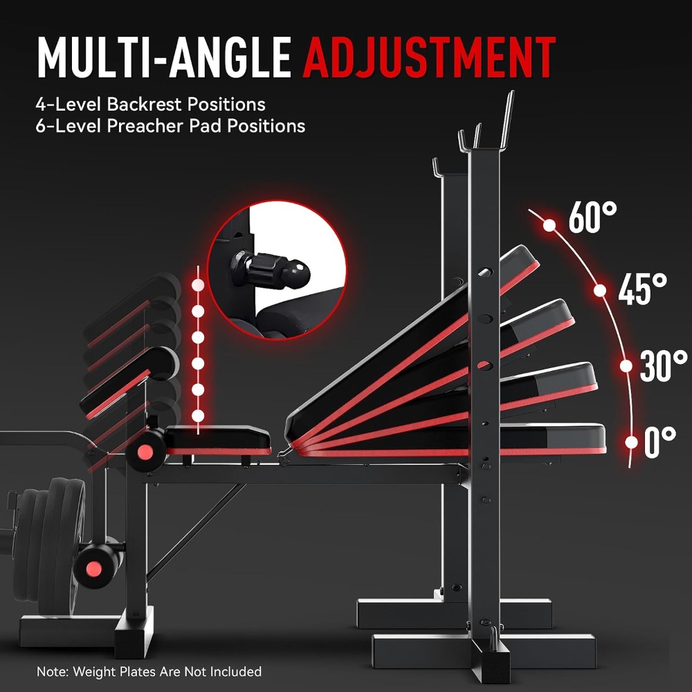 660lb Weight Bench Set with Le – Barbell Curl Bar recenzja i cena