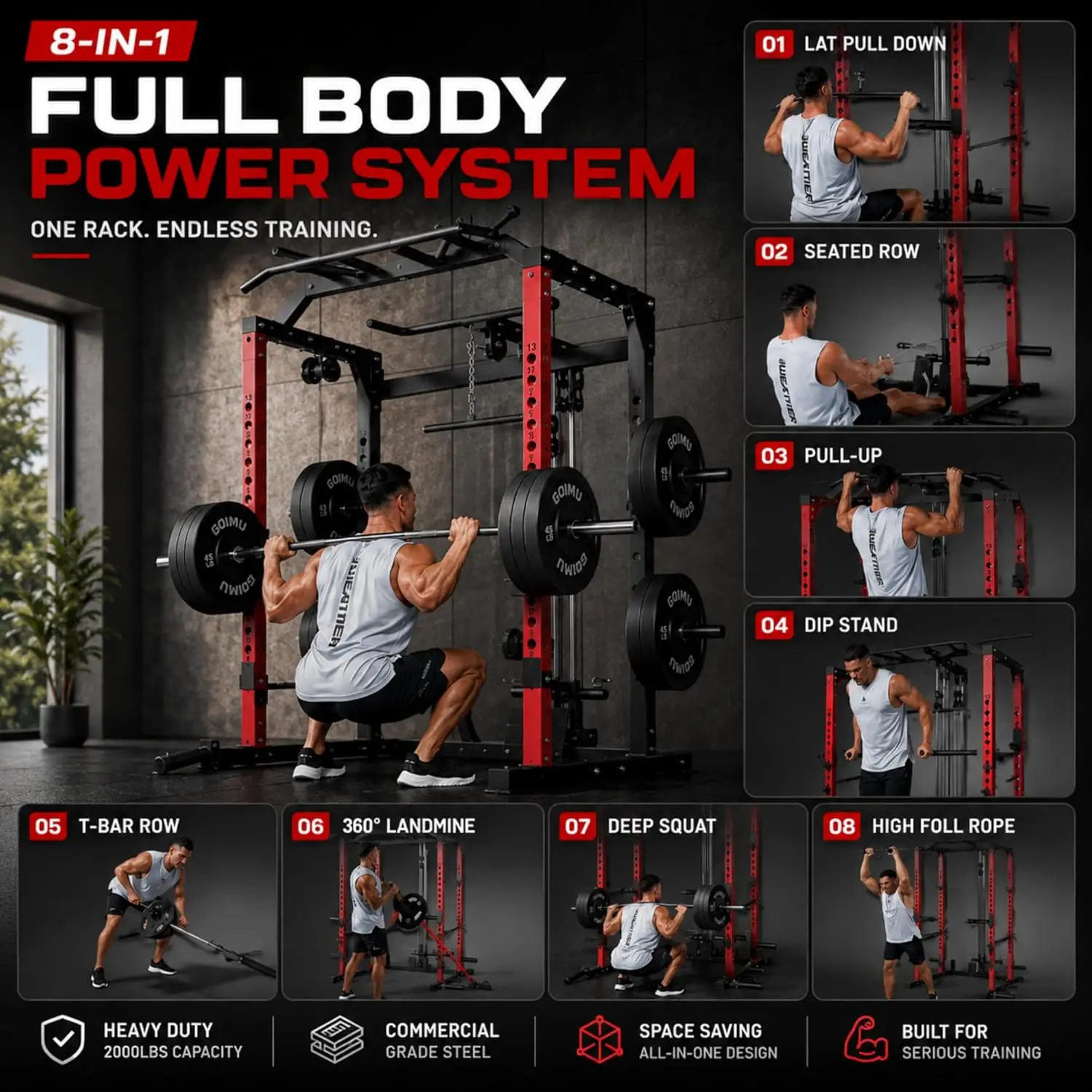 Garvee 1200LBS Heavy Duty Squa – Home Gym Lat Pulldown recenzja i cena