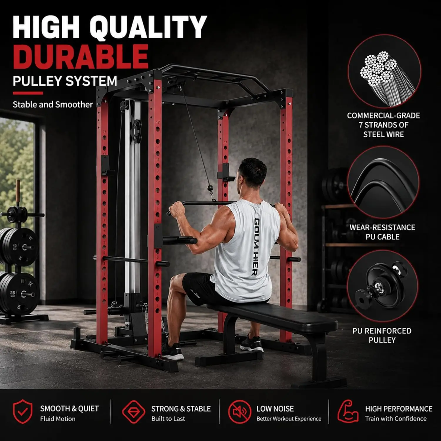 Garvee 1200LBS Heavy Duty Squa – Home Gym Lat Pulldown recenzja i cena