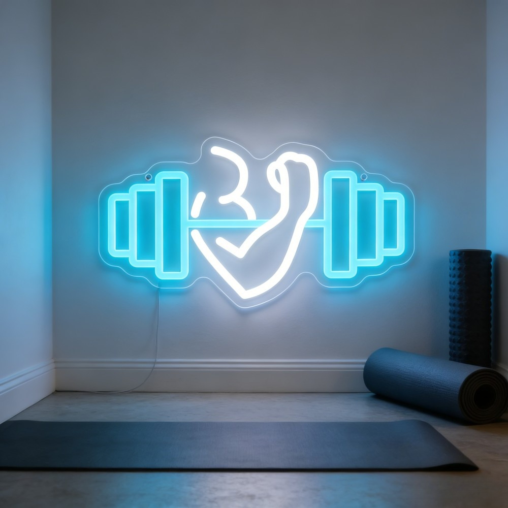 Bicep Dumbbell Neon Sign LED W – Home Gym Yoga Studio recenzja i cena