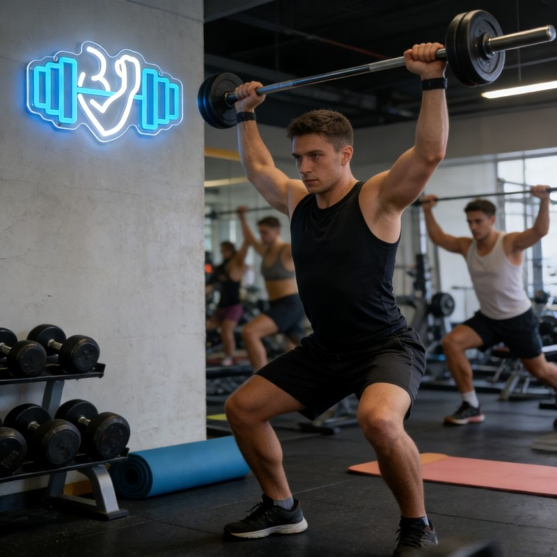 Bicep Dumbbell Neon Sign LED W – Home Gym Yoga Studio recenzja i cena