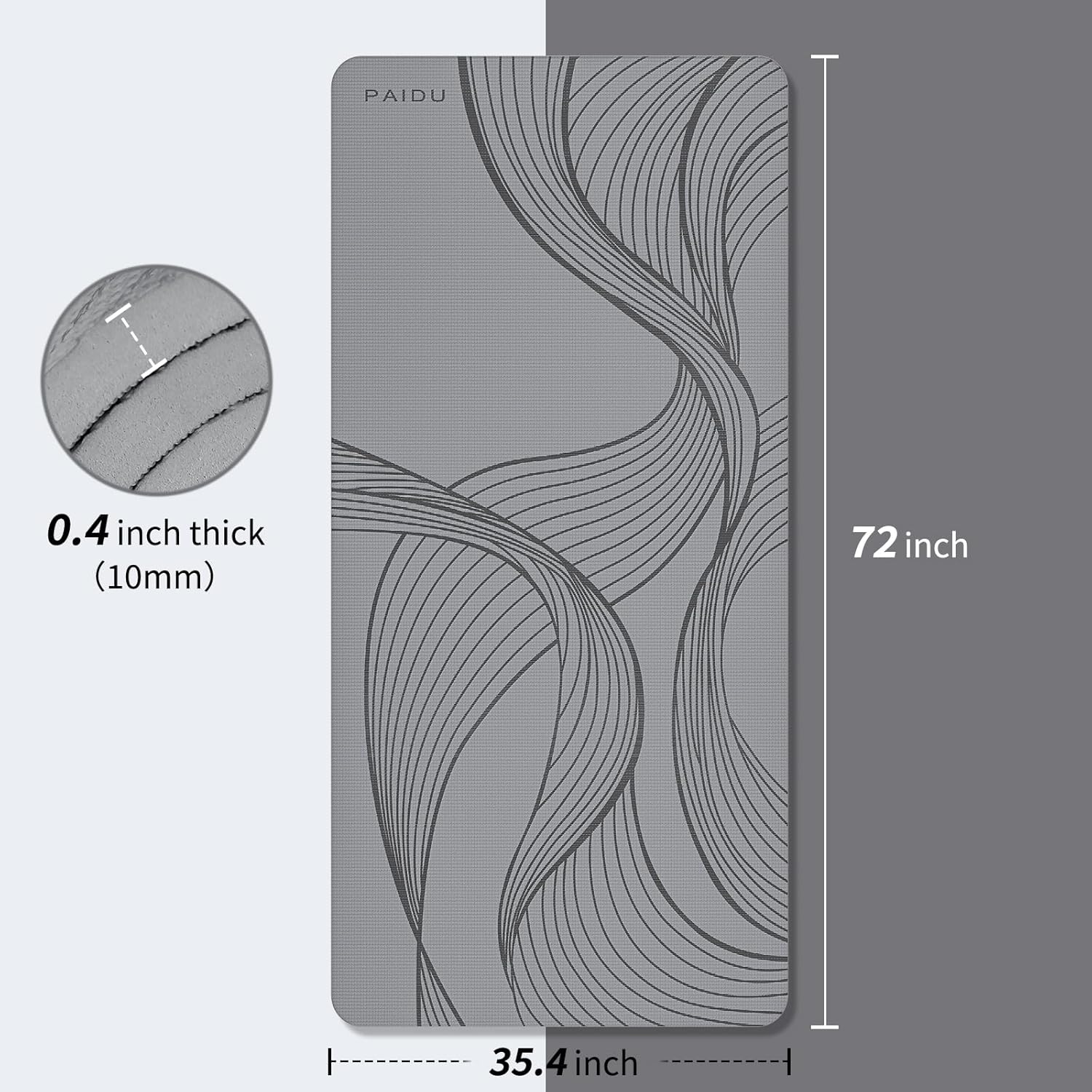 Large Yoga Mat 72x36x0.4in Ext – Home Gym Yoga Studio recenzja i cena